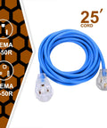 Heavy Duty Welder Extension Cord 25 Feet With 6 50 NEMA Plug For Portable Welders Copper Wires UL Approved With Carry Strap And Cord Organizer