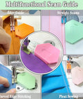 3PCS Magnetic Seam Guide For Sewing Machine, Multifunctional Polygonal Hemmer Guide With Scale, shown in various sewing applications.