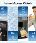 Image depicting instructions for using Dead Simple Two In One Countertop Ice Maker And Water Chiller Station for home bars.