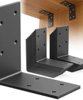 Shop Grade Tough As Nails Steel Angle Bracket 3 By 3 By 1.5 Inch Ninety Degree L Corner Brace set of 15 black zinc coated brackets.