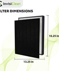Claro Genuine True HEPA Replacement Filter With Activated Charcoal Prefilter For IC 4524 Air Purifier, dimensions 16.25x13.25 in