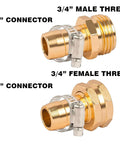 Garden Hose Repair Connector Kit With Clamps For 3/4 Or 5/8 Inch Hoses Male And Female Adapters Aluminum Connectors