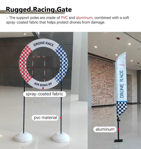 Obstacle Course Drone Gates Kit For RC FPV Racing Indoor Outdoor Race Ready Training Hoop Set with PVC and aluminum materials