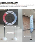 FPV Drone Racing Gate Set With Practice Track, Air Rings, Arch Obstacles, Banner Flags And Landing Pad, PVC and aluminum build