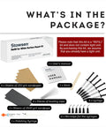 Refill For White Surface Repair Kit That Fixes Chips And Scratches In Minutes With sandpaper, manual, syringes, and stick