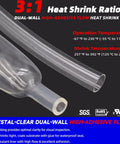 Get This Heavy Duty Underground Wire Splice Kit For Submersible Pumps Featuring Clear Dual Wall Heat Shrink And Black Outer Sleeve To Seal 16-14 Awg Four Conductor Cords Waterproof And Repair Electrical Connections With Ease, clear dual-wall tubing