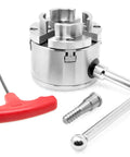 2.75 Inch 4 Jaw Self Centering Keyed Lathe Chuck Set For Wood Lathe With 1 Inch 8 TPI Thread, tools and accessories included