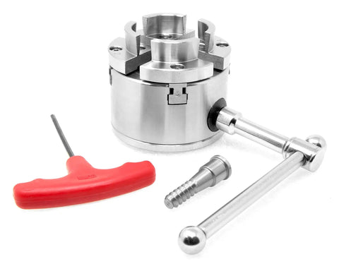 2.75 Inch 4 Jaw Self Centering Keyed Lathe Chuck Set For Wood Lathe With 1 Inch 8 TPI Thread, tools and accessories included