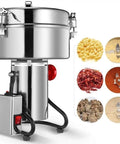 Electric Grain Grinder And Powder Mill For Herbs Coffee Beans And Cereals 110V with 270 degree pour design next to ingredients