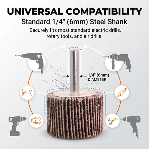 10 Pack 1 3 Eighth Inch Flap Wheel Sander 80 Grit For Drill Aluminum Oxide Emery Cloth Flaps with 1/4 Inch Shank