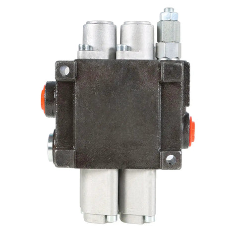 Front view of 2 Spool Hydraulic Directional Control Valve 11 GPM 3625 PSI with SAE Ports and Heavy Duty Double Acting Valve