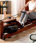 2 Pack Go To Universal Rower Foot Pedal Straps Durable Nylon Adjustable Fixed Straps in use on a rowing machine