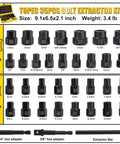 Beast 35 Piece Bolt Extractor Kit for Removing Damaged Rusted Frozen Bolts Nuts Screws with Impact Remover Sockets Display