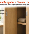 8 Pack Magnetic Cabinet Door Catch Set With Slim Stainless Steel Design Adhesive Mounting in wooden cabinet