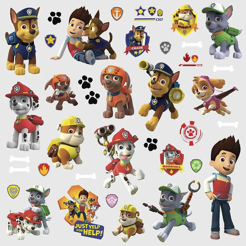 Paw Patrol Peel And Stick Wall Decals 37 Piece Set For Kids Rooms 10 Inch By 18 Inch Removable Repositionable No Residue Easy To Apply