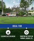 Sprinkler Base For Lawn Irrigation Kit Replacement Part For Low Volume Rotating Sprinklers Portable Garden Watering System No Fuss Install Easy Repair Or Expansion SS SB displayed watering a golf course