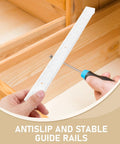 White Plastic Drawer Slides Replacement With Anti Slip Stability And Full Extension Glides installation in a wooden drawer.