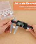 Hands using 12 Inch Digital Caliper With Large LCD Screen Auto Off Pro Grade Digital Vernier Ruler For Inch mm And Fraction Readouts Ideal