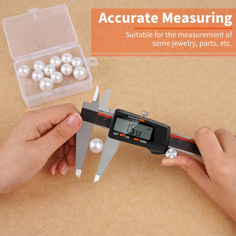 Hands using 12 Inch Digital Caliper With Large LCD Screen Auto Off Pro Grade Digital Vernier Ruler For Inch mm And Fraction Readouts Ideal