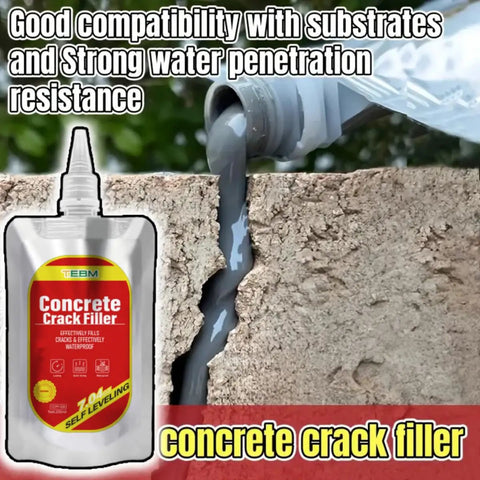 Tough As Nails Concrete Crack Filler That Stands Firm Under Running Water With A Flow Resistant Water Feature Compound Reliable For Pond Basin Restoration And Repair poured into a crack in the concrete.