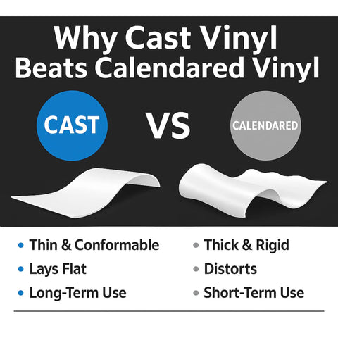 Comparison of cast vinyl vs calendared vinyl for Empty Label Sticker For Warehouse Status And Inventory Marking, Storage Bin Identification
