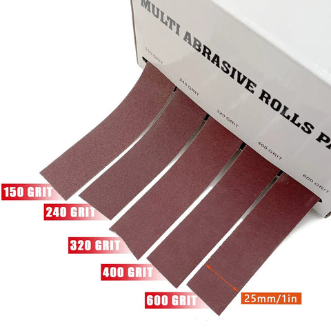 Emery Cloth Roll Set With 5 Grits 150 240 320 400 600 8 Meters Aluminum Oxide Sandpaper for polishing wood metal projects