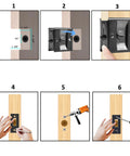 Installation steps for Pocket Sliding Door Lock With Privacy Pull Reversible Design for sliding and bifold doors.