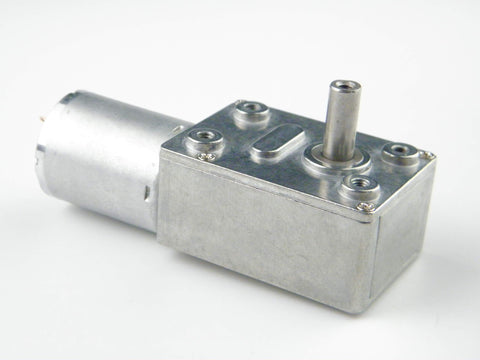 12V DC Worm Gear Motor 6 RPM with all metal gearbox and aluminum housing, beefy torque, low noise, reversible direction, 370WG geared drive