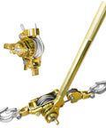 SENKEYFE Come Along Winch Puller 3T, 10ft steel cable, gold-toned frame with two hooks