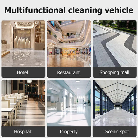 Image showcasing versatile applications of Heavy Duty Rolling Cleaning Cart Built Like A Tank For Busy Hotels And Commercial Spaces.