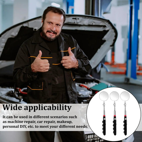 12 Pack Telescoping Inspection Mirrors Set With 29 Inch Extendable Handles, 360 Rotate Under Vehicle Mirrors for mechanics