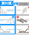 Comparison chart showing R Clip Hair Pin Fastener Kit For Bolts And Hitch Pins 24 Pcs Zinc Plated Steel R Clips vs competitors.