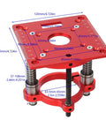 Beefy Router Table Lift System With Aluminum Insert Plate For Engraving And CNC Fine Processing Durable DIY Woodworking Clamp Anodized Surface Wide Application And Precision Clamping For Home Projects, red aluminum plate 120mm, 63.5-65mm clamp