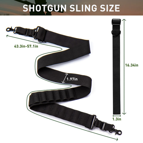 Two Point Shotgun Sling For 12 Gauge With 15 Round Capacity And 8 Round Butt Stock Premium Quick Detach Tactical Strap size chart