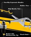 10 Inch Ceiling Grid Punch Pliers For Rivets 3.24mm Grid Hole Puncher with ergonomic handles and rubber nose for thin metal sheets