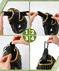 Adjustable Baseball Glove Clip for Hanging Gear and Bags Easy Drying and Storage Strap Glove Holder and Travel Accessory shown in use
