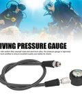 Night Glow Submersible Diving Pressure Gauge With 360 Degree Rotatable Readout And Pro Grade Performance 65cm High Pressure Hose Carbon Fiber Weave Hose Aluminum Alloy Body For BCD Regulator Underwater Use
