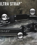 2700 Lumen USB C Rechargeable Headlamp With Twist Focus Beam showing Ultra Strap, quick release buckle, breathable reflective design