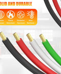 TopShelf Six AWG THHN Stranded Copper Wire Bundle with black, red, white conductors, and green ground cable ready for HVAC use.
