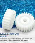 2 Pack Small Drive Gear PVXH008PK2 Replacement Drop In For Hayward AquaNaut pool cleaners on blue water background