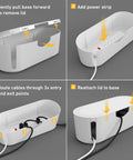 Assembly steps for Large White Cable Management Box For Power Strips And Cords, Floor Outlet Hideaway, Desk Cord Organizer