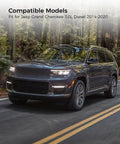 Premium Filter Kit For Jeep Grand Cherokee 3.0L Diesel 2014-2020 showcased on a road in a forest setting.