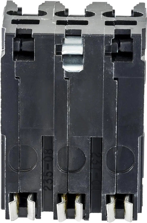 QO350CP Circuit Breaker Black 2-Pole With Plug-On Design, front view, Visi-Trip Indicator, overload and short-circuit protection