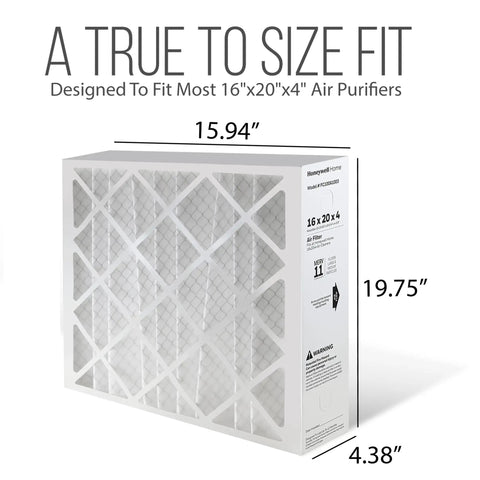 High Efficiency 16x20x4 Furnace Air Filter Replacement With MERV 11 Media, 2 Pack, Actual Size 15.94x19.75x4.38 Inches