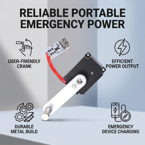 Hand Crank Generator Portable Emergency Power Charger With Rectifier in use illustrating reliable portable power features.