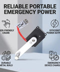 Super Solid Hand Crank Generator Flashlight Featuring Portable Emergency Charger And Smooth Operator Crank Action For Classroom Physics Demos And Off Grid Power Setup showing durable metal crank mechanism for efficient power.