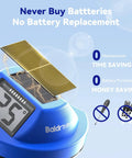 Floating Solar Pool Thermometer With Digital Readout, IPX7 Waterproof, showing solar panel and display in use.