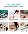 Three-Piece Precision Tweezers Set With Fine Straight Tip, Fine Curved Tip, And Flat Round Tip, Upgraded ESD Safe Anti-Static Crafting Tweezers For Electronics, Jewelry, And Detailed Work, Hand-Polished For Next-Level Accuracy. Wide application for electronics, nails, lashes, and jewelry.