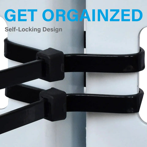 Beefy Heavy Duty Outdoor Zip Ties 48 Inch Long 175 Pound Tensile Strength 12 Pack Premium Black PA66 Nylon Weatherproof Cable Ties in use