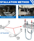 Heavy Duty Trailer U Bolt Kit For 3500 Lb Axles Two Three Eighths Inch Round Eight Piece Set installation method diagram